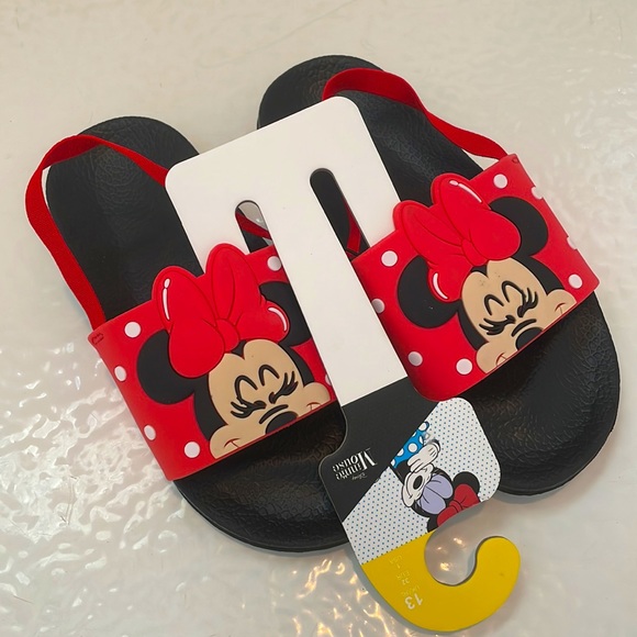 🆕 Disney Minnie Mouse Ltd Ed. Little Girls 1 Waterproof Elastic Slide Sandals - Picture 3 of 6